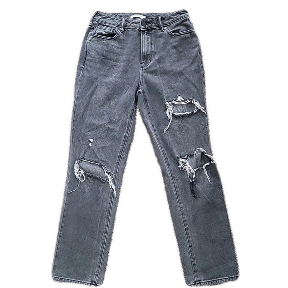 Pacsun Women’s Size 27 Distressed Mom Light Black Denim Jeans - Picture 12 of 14